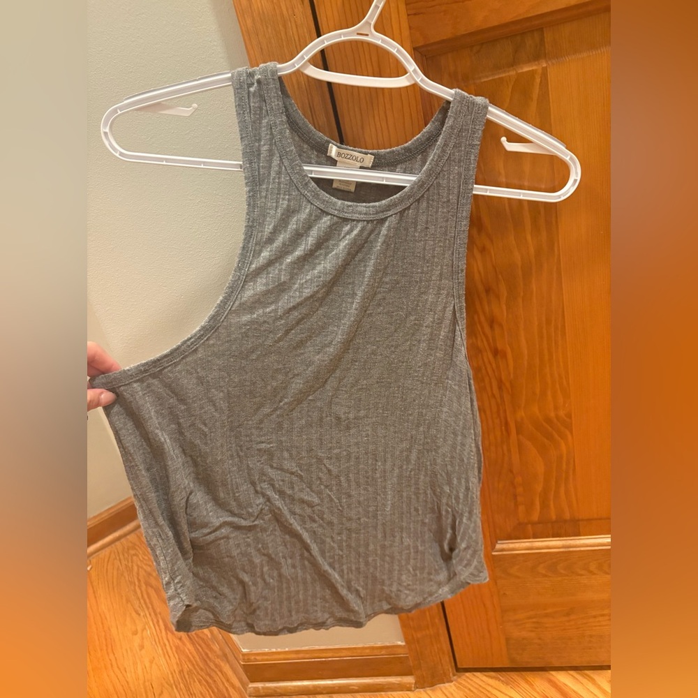 Tillys Charcoal Ribbed Tank Top